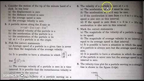 H C VERMA REST AND MOTION KINEMATICS OBJECTIVE 2