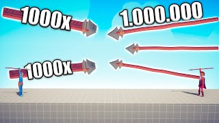 1.000.000 DAMAGE SPEAR THROWER vs 1000x OVERPOWERED UNITS - TABS | Totally Accurate Battle Simulator