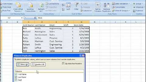 New Excel 2007 Feature -Remove Duplicates