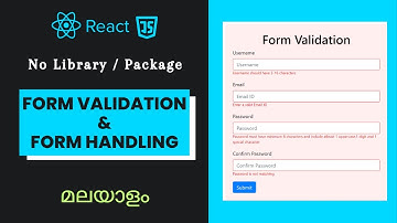 Form Validation in React JS | No package / library | very easy tutorial | MALAYALAM | #react #jsx