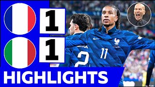 France vs Italy (1-1) • OLISE Free Kick Goal • UEFA Nations League Highlights News