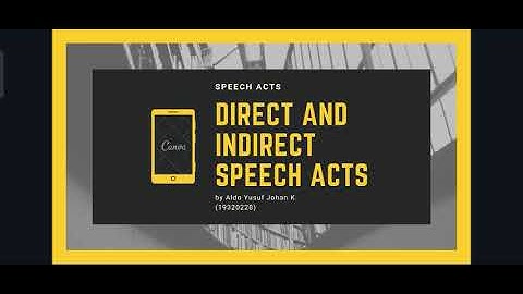 Direct and Indirect Speech Acts - Discourse Analysis Mid-Term Test