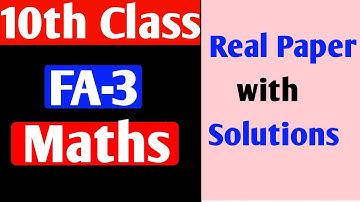 Ap 10th Class Fa-3 Question Paper (2022-23) |10th Class fa2 Maths Question Paper|💯Real paper