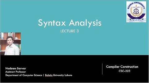 Lecture 3 part 2 | Syntax Analysis | Regular expression | Context-free grammars | Compiler | Parsing
