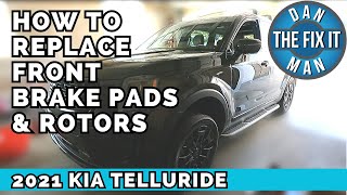2021 Kia Telluride - How to Replace Front Brake Pads & Rotors - Shaking when Braking - Easy DIY