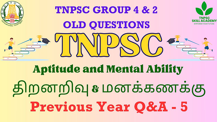TNPSC Aptitude & Mental Ability|திறனறிவு & மனக்கணக்கு |#tnpsc group 4 academy #freetest #tnpscgroup4