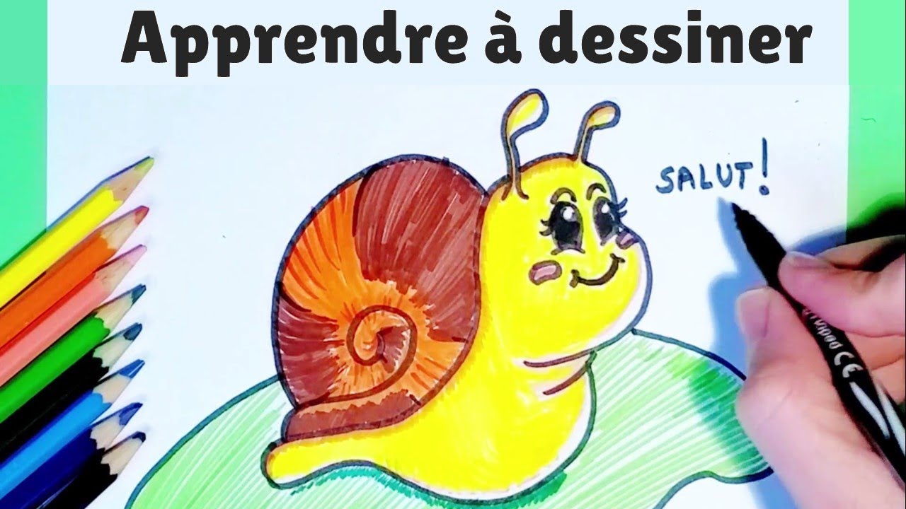 Apprendre à dessiner Un escargot - YouTube