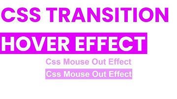 Html Css Mouse-Out Transition Effect.