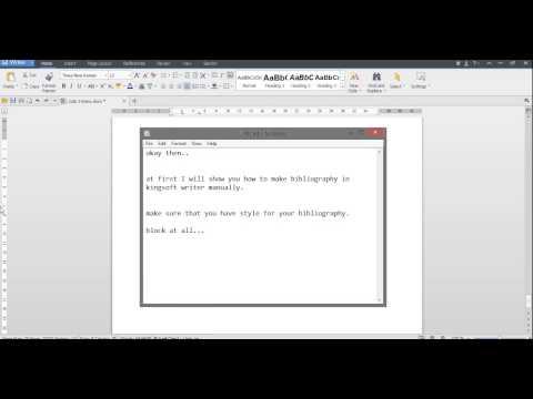 How to Make Bibliography in Kingsoft Writer Manually