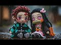 Cute Demon Slayer Characters Soaked in the Rain