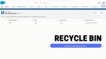 Salesforce: Where do I find my Recycle Bin?