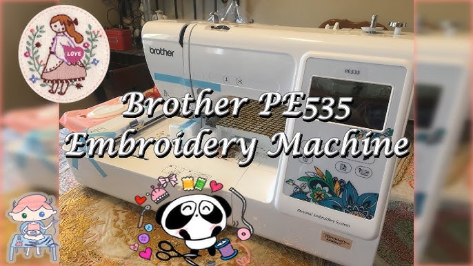  Brother Embroidery Machine, PE535, 80 Built-in Embroidery  Designs, 9 Font Styles, 4 x 4 Embroidery Area, Large 3.2 LCD  Touchscreen, USB Port