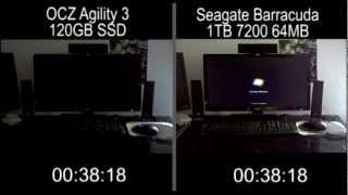 Boot Time: OCZ Agility 3 SSD VS Seagate Barracuda HDD