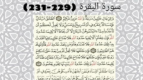 سورة البقرة ( 229 - 231 ) للقارئ ماهر المعيقلي