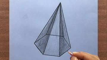 How to Draw a Hexagonal Pyramid Step by Step