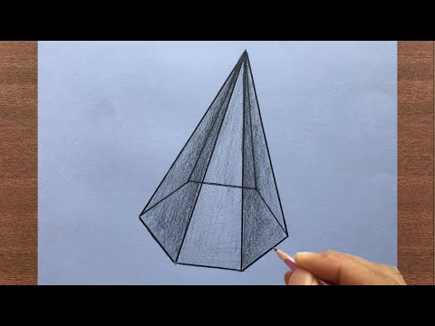 How to Draw a Hexagonal Pyramid Step by Step