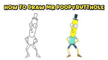 How to Draw Mr. Poopybutthole from Rick and Morty – Easy Marker Coloring Tutorial