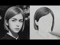 Portrait drawing on  50 drawing book  realistic hair drawing  portrait drawing technique