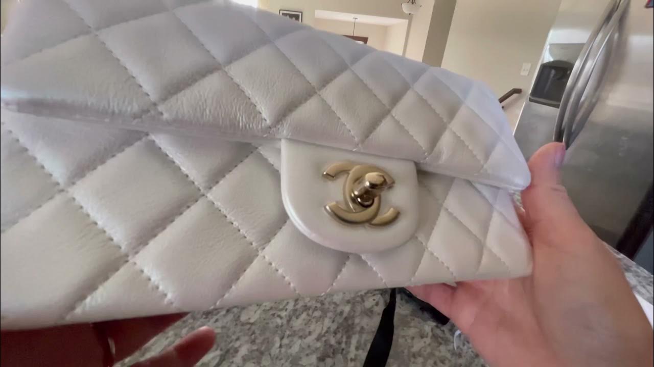 Unboxing Chanel 21S iridescent white Mini 