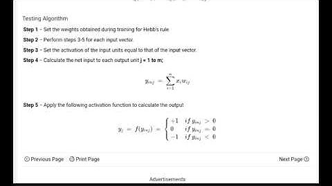 Associative Memory in neural Networks