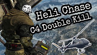 Epic helicopter chase with c4 double kill - WARZONE PS4 pro