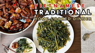 Traditional Vietnamese HomeCooked Dinner | A Vietnamese Balanced Family Meal