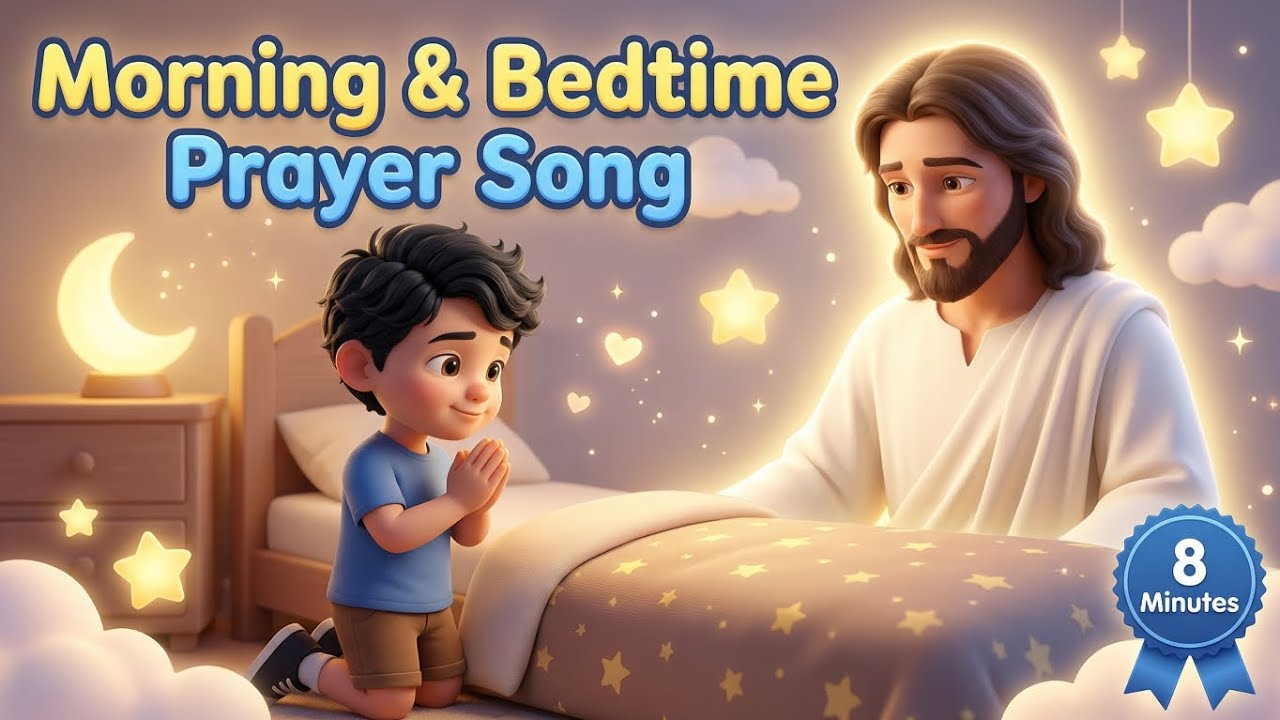 8-Minute Prayer Song for Kids|Morning & Bedtime Christian Lullaby|Calm Music & Children’s Worship