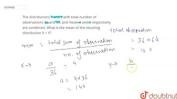 The distributions X and Y with total number of observations 36 and 64, and