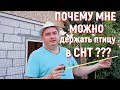 Почему МНЕ можно держать ПТИЦУ В СНТ, а ВСЕМ НЕЛЬЗЯ ???!!!