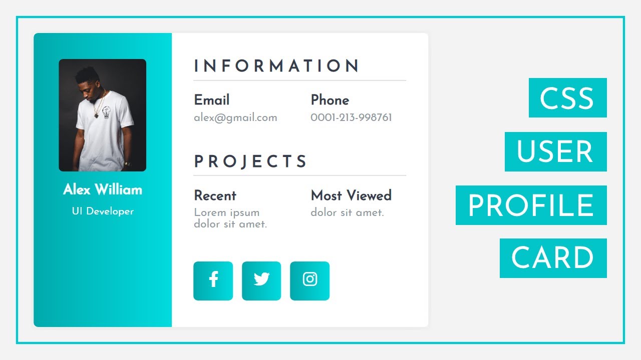 Simple How To Create The User Profile Card Using Html And Css In Just A