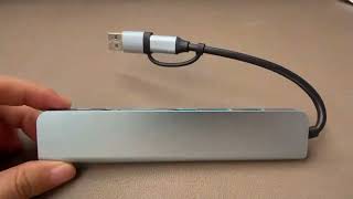 8 in 2 USB +Type C HUB Docking Station with 3.5mm Audio Jack