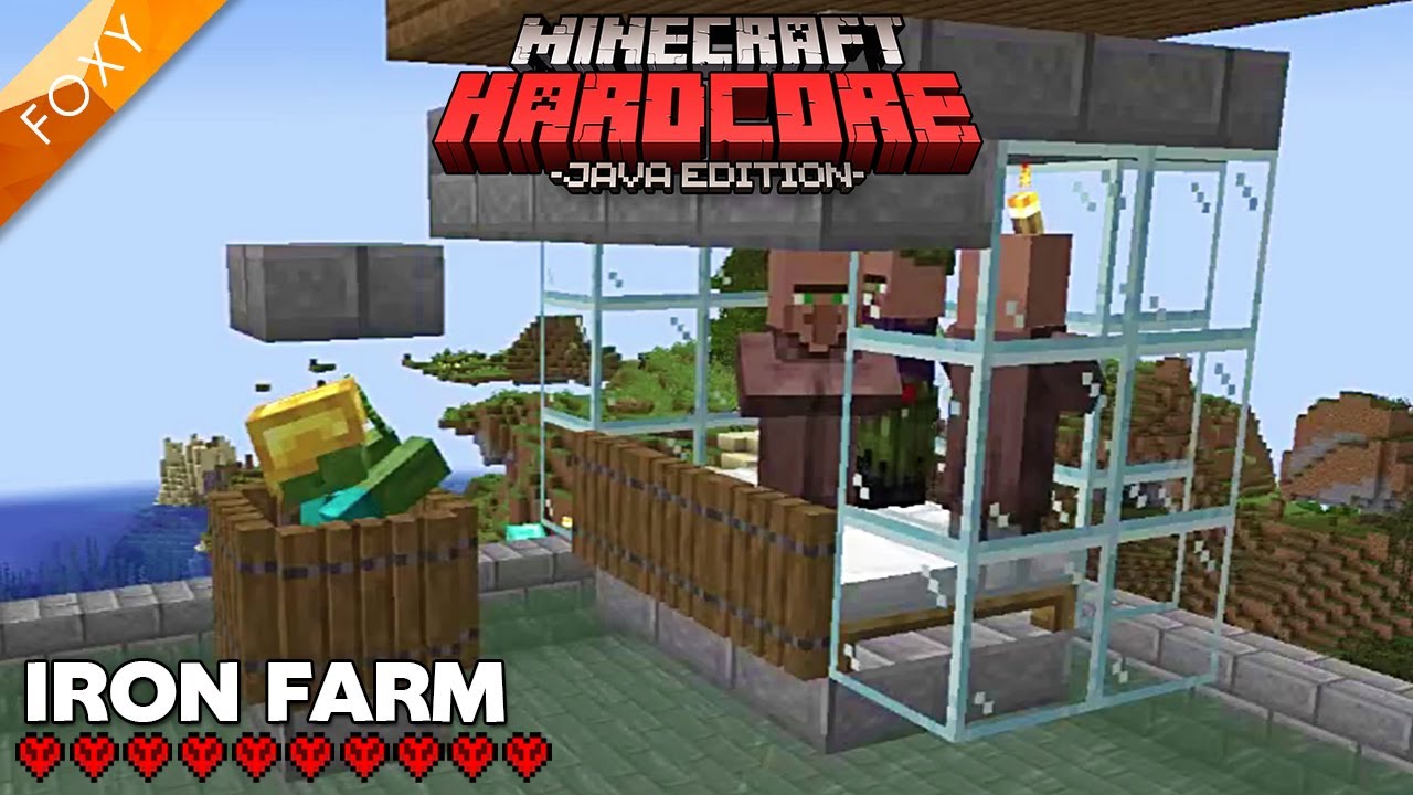 Minecraft Hardcore Iron Farm YouTube