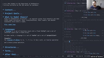Lean Together 2021: Model Theory in Lean