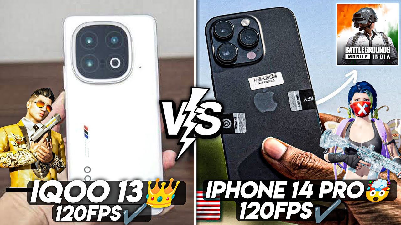 IQOO 13 VS IPHONE 14 PRO GAMING COMPARISON🔥•120FPS GAMING REVIEW•iOS VS ...