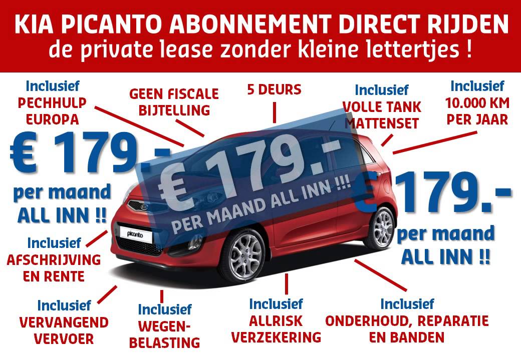 Aktie Private Lease Kia Picanto 179 All In Youtube