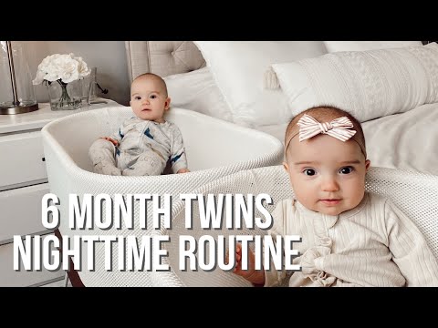 TWIN NIGHTTIME ROUTINE | 6 months old | heather fern