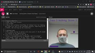 Pong game in P5.js using with ML5.js and Teachable Machine to move the paddle.