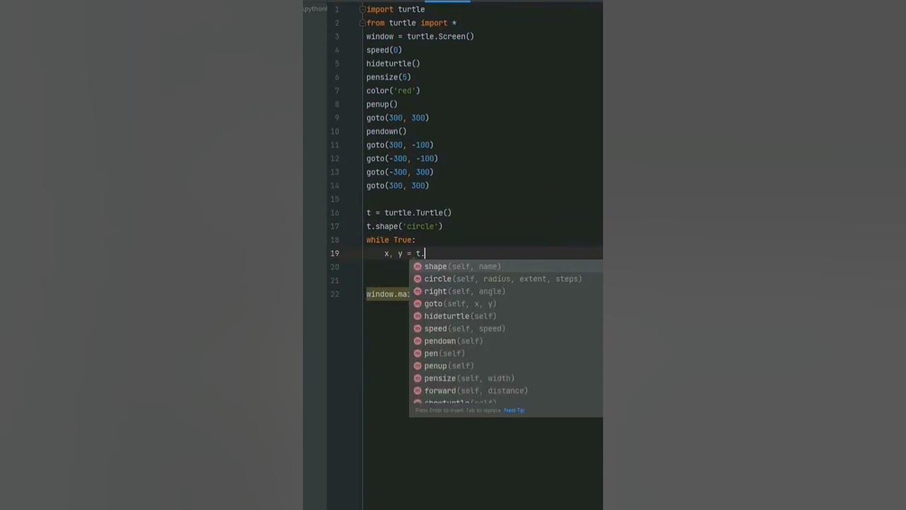 Bouncing ball in Python using turtle module - YouTube