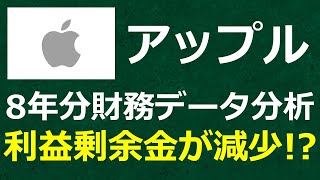 【財務諸表分析】アップル(Apple)8年分の財務諸表を分析 利益剰余金が減少中で危ない!? 株式投資