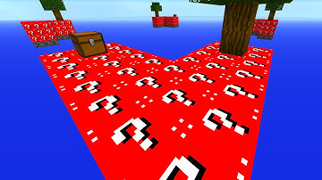 Minecraft 1v1v1v1 RED LUCKY BLOCK SKY BLOCK WARRIORS! (Minecraft Mods)