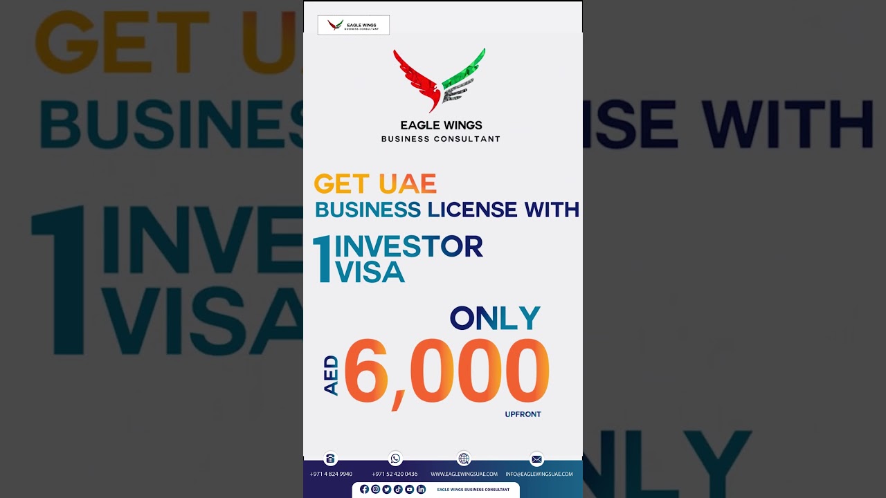 Own your business and secure your future! 💼✨ Business license + Investor visa = Just 6,000 AED.