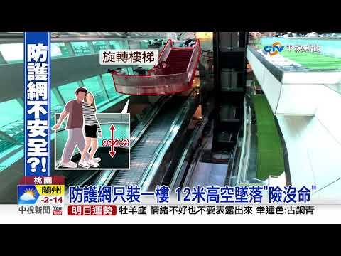 安全漏洞? 桃機手扶梯防護網 "非每層都有"│中視新聞 20190318