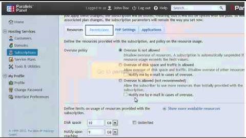 How to customize a subscription in Plesk 11