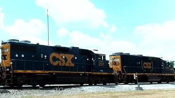 CSX Train Goes Through Equipment Defect Detector With Radio Announcement