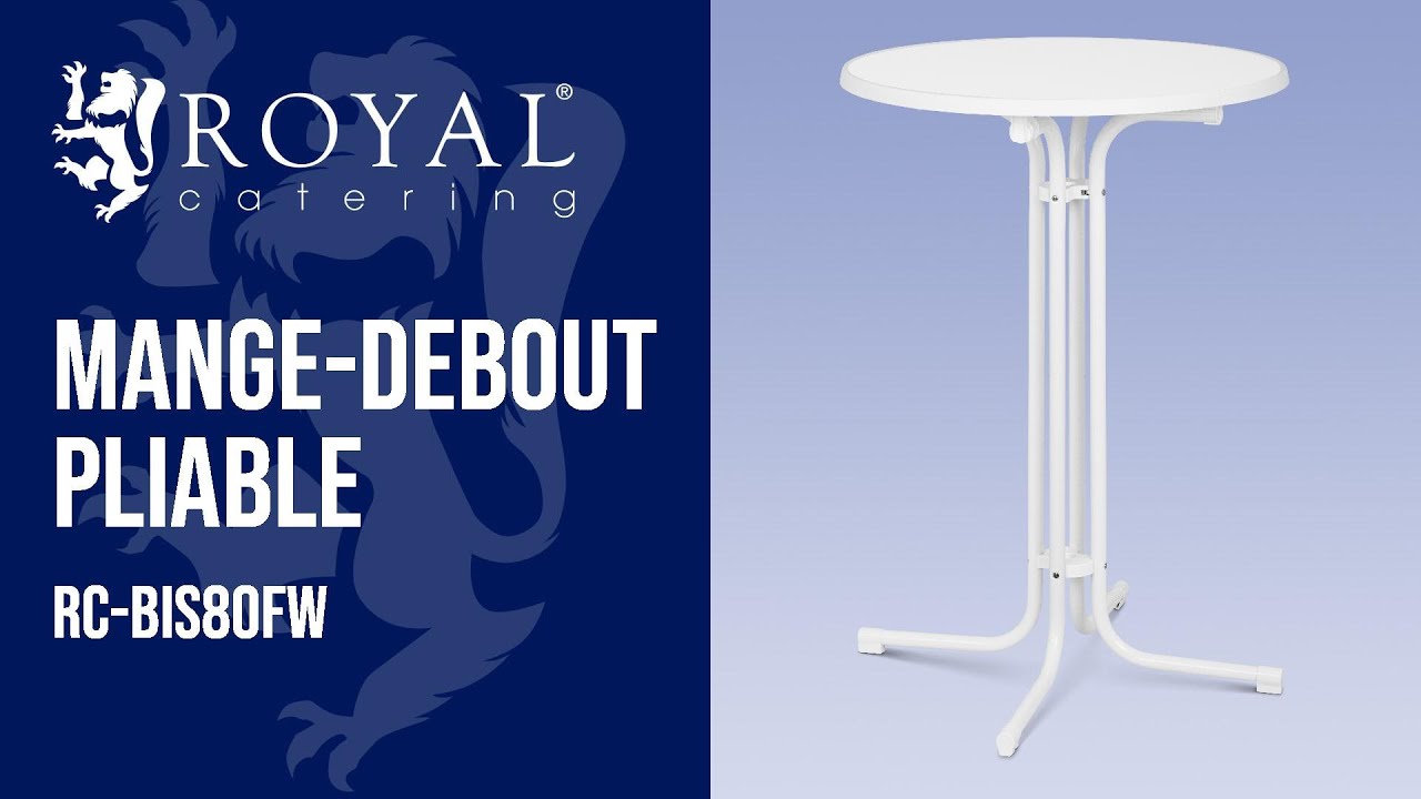 Table Mange-Debout Saro Barbados - Structure Acier Plateau Ø800mm Hauteur 1100mm Pliable