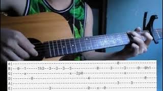 Line without a hook - fingerstyle tutorial (tabs on screen)