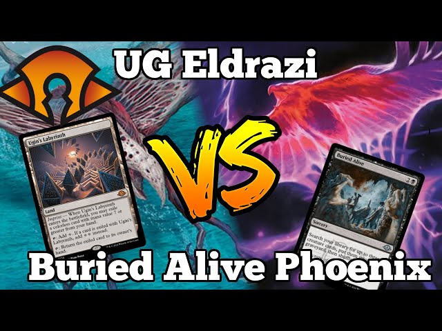 UG Eldrazi Midrange VS Buried Alive Phoenix (Modern Horizons 3 Playtesting with @YungDingo ) class=