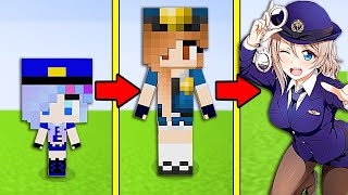 LIFE CYCLE GIRL POLICE VS JELLY BEAR AND PRO IN MINECRAFT! THE EVOLUTION OF MINECRAFT