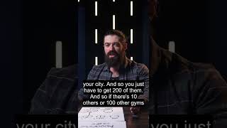 Speaker uses concrete math to show a gym owner only needs 200 people from a city of one million -