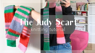The Judy Scarf | Knitting Tutorial (beginner friendly!)🌟